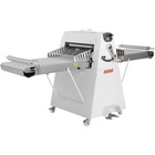 Laminadora electrica con banco a piso, con rodillo y alas 500 mm ancho x 1000 mm largo.