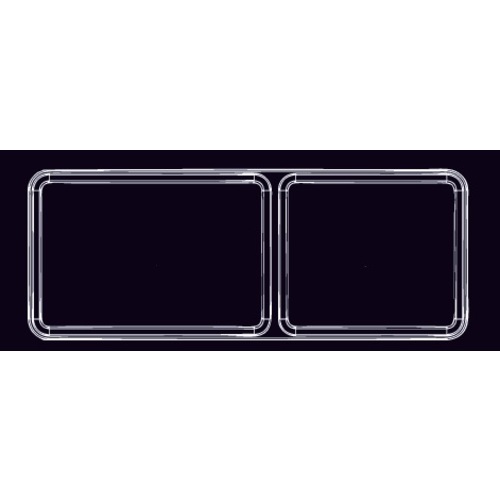 Bandeja 530x205 mm, color negro, asimétrica para carro de distribución de alimentos