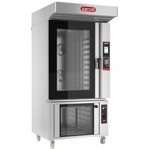 Horno de convección teorema ánemos 6 e/mc em + cámara de fermentación t ànemos 6 cl con humidificador + campana de tiro natural  t ànemos/tp
