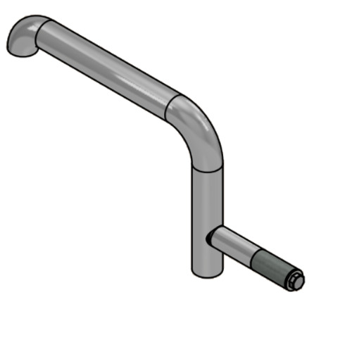 Manija en acero inoxidable para puerta de horno rotativo de 18 bandejas