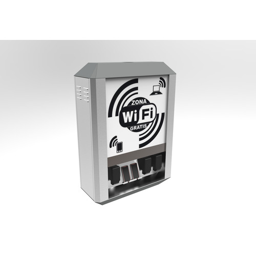 Gabinete rótulo con cargadores para teléfono celular integrado