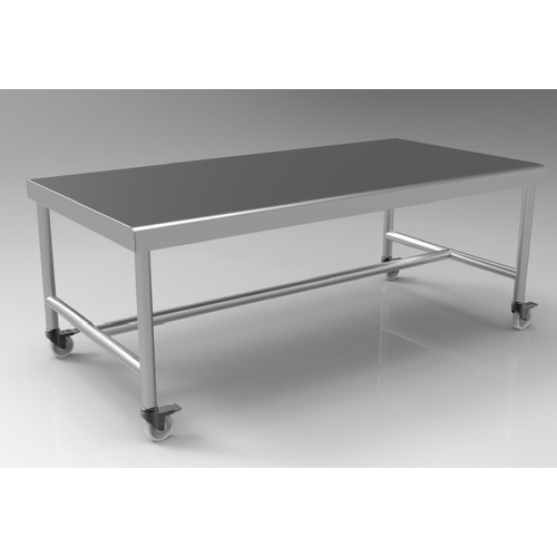 Mesa móvil en acero inoxidable, dimensiones 900x2000x1000 mm, modelo ME-20010090