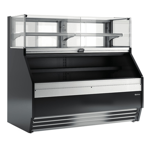 Vitrina expositora refrigerada para pastelería con estante superior neutro