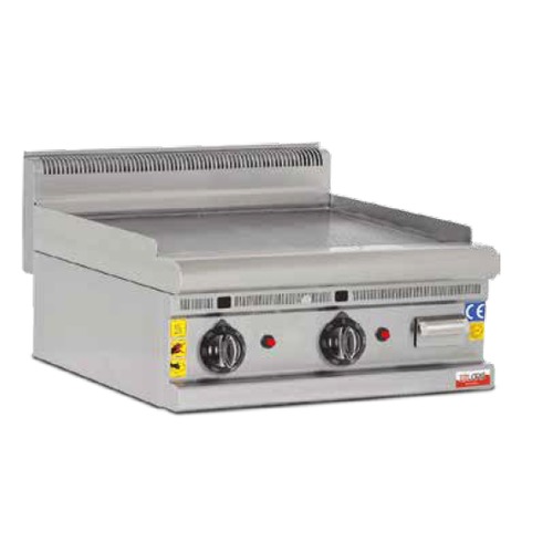 Plancha a gas LP de sobremesa (frytop), placa lisa, 800 mm de ancho