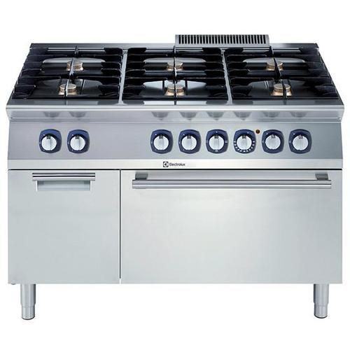 Cocina gas 6 quemad.+horno el.1200mm