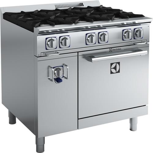 Cocina 36'' con 6 quemadores a gas y horno estático a gas