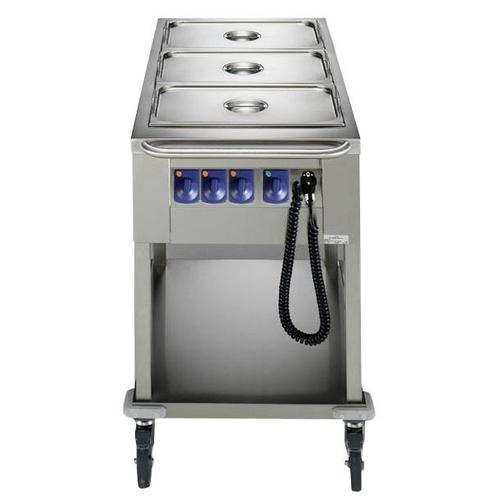 Carro baño maría- abierto- 3 cubas-3 gn