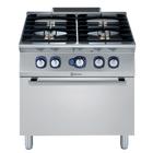 Cocina gas 4 quemadores + horno 800mm