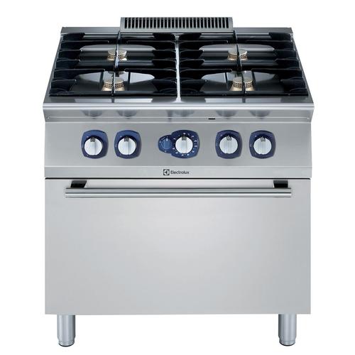 Cocina gas 4 quemadores + horno 800mm