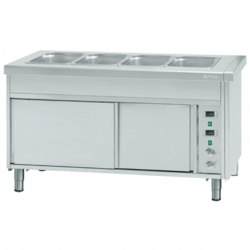 Mesa de servicio baño maría 4 GN con reserva caliente