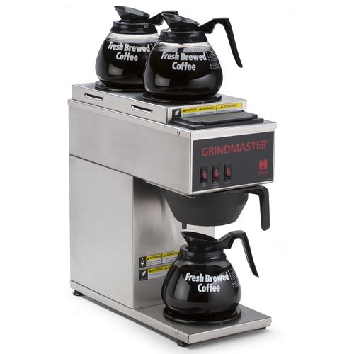 Cafetera portátil tipo pour over con 2 calentadores superiores y 1 calentador inferior