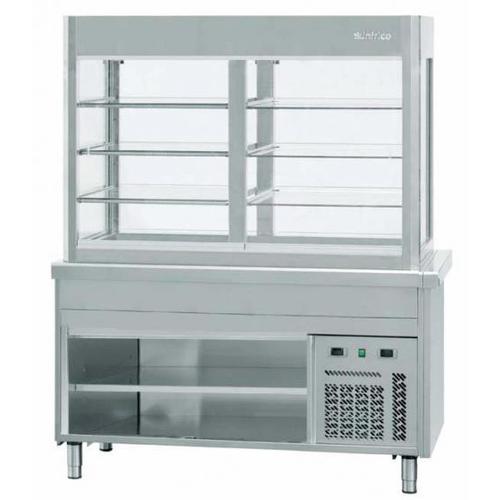 Vitrina refrigerada para autoservicio con placa fría y reserva neutra